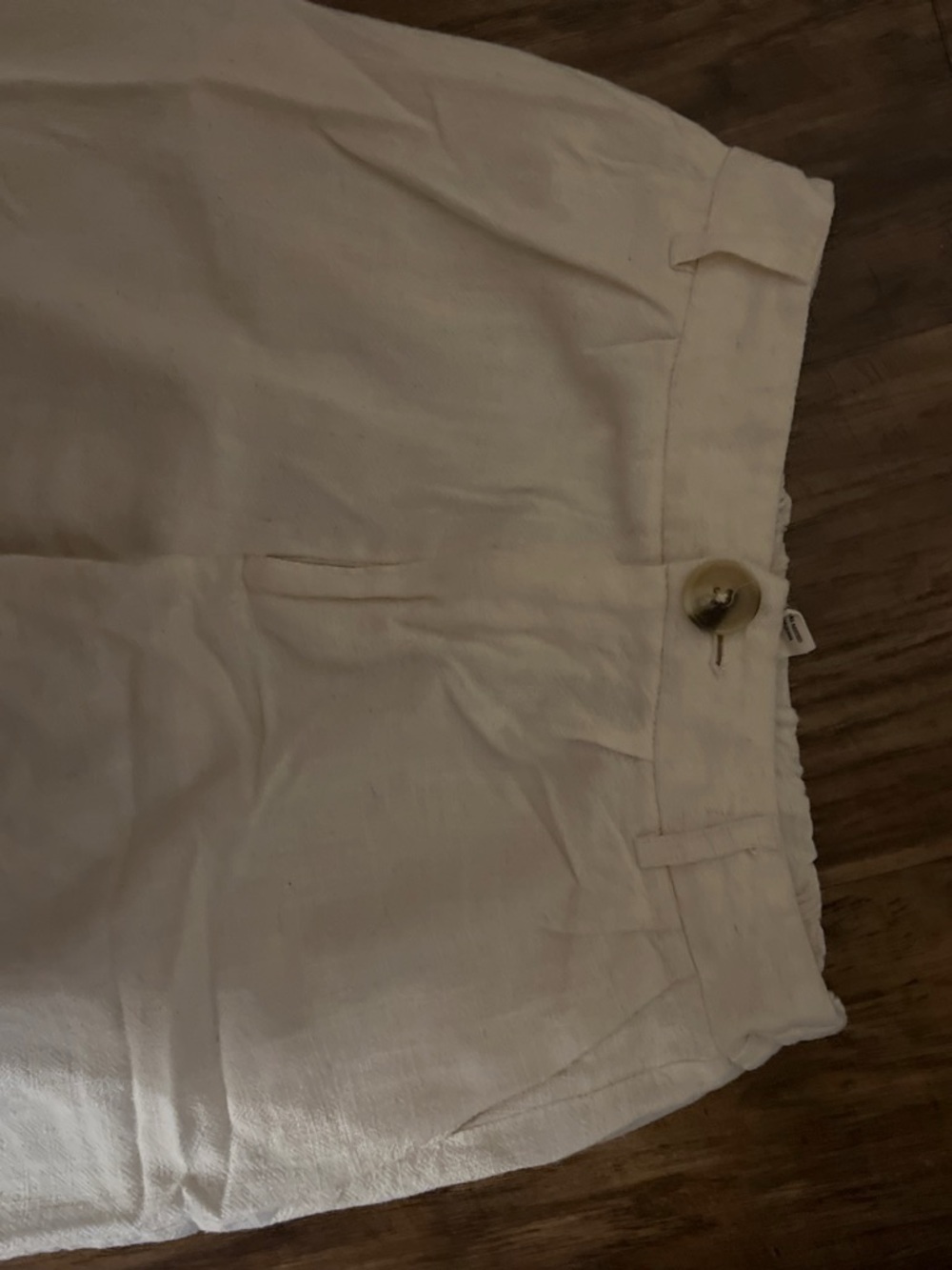 Wide-Leg Cream Trousers - Picture 2 of 3